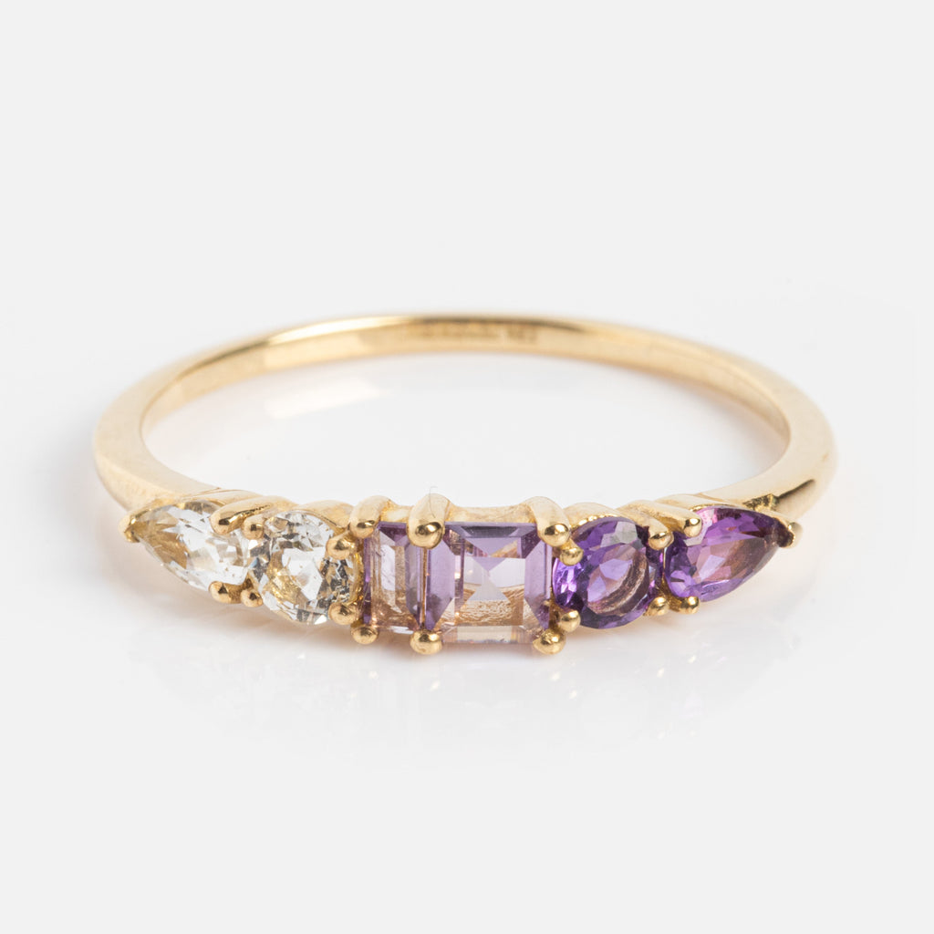 Solid Gold Modern Ombre Birthstone Ring Last Chance Sizes