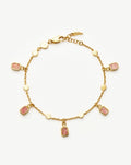 Lena Charm Bracelet | 18ct Gold Plated/Rhodochrosite