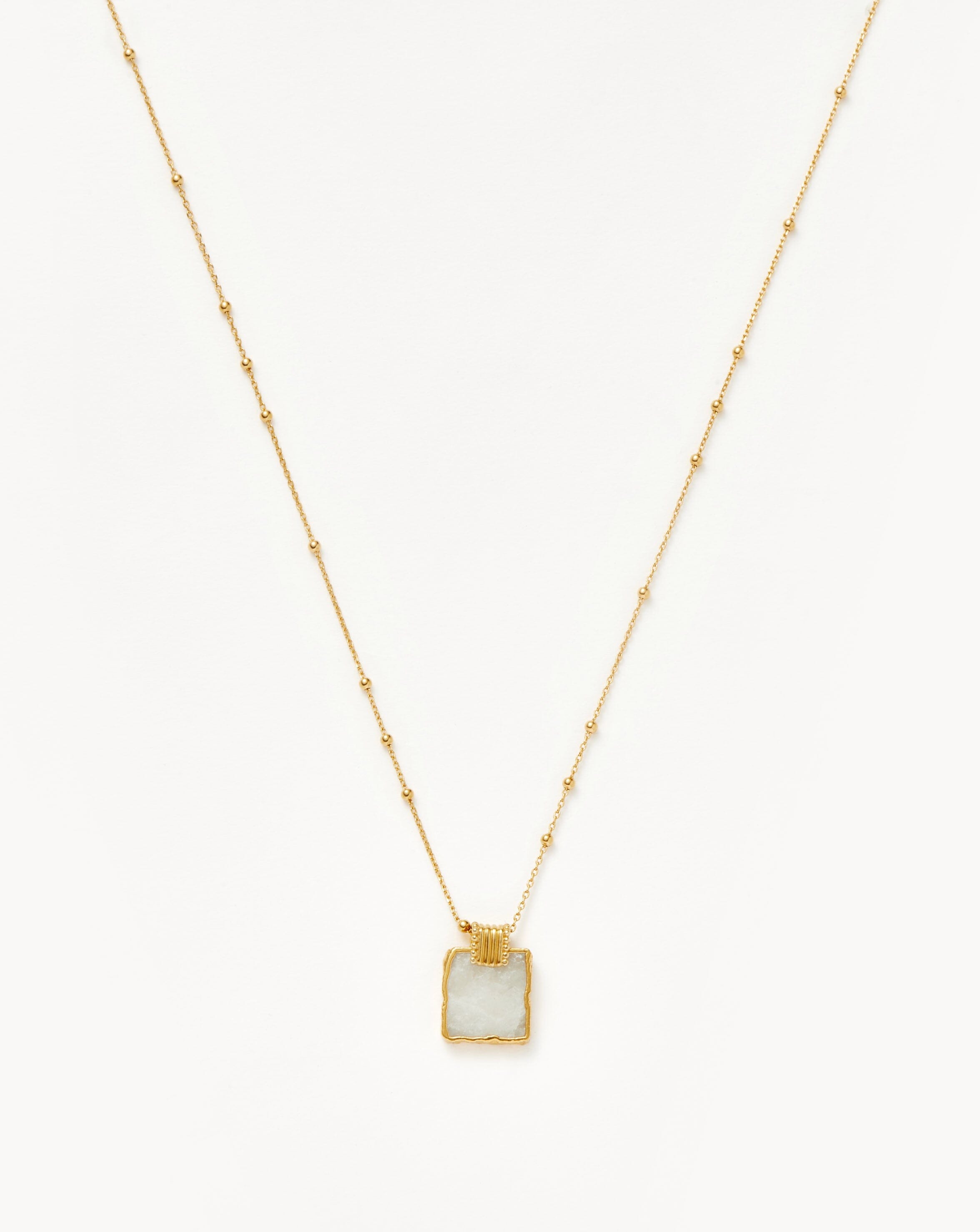 Lena Charm Necklace | 18ct Gold Plated/Rainbow Moonstone