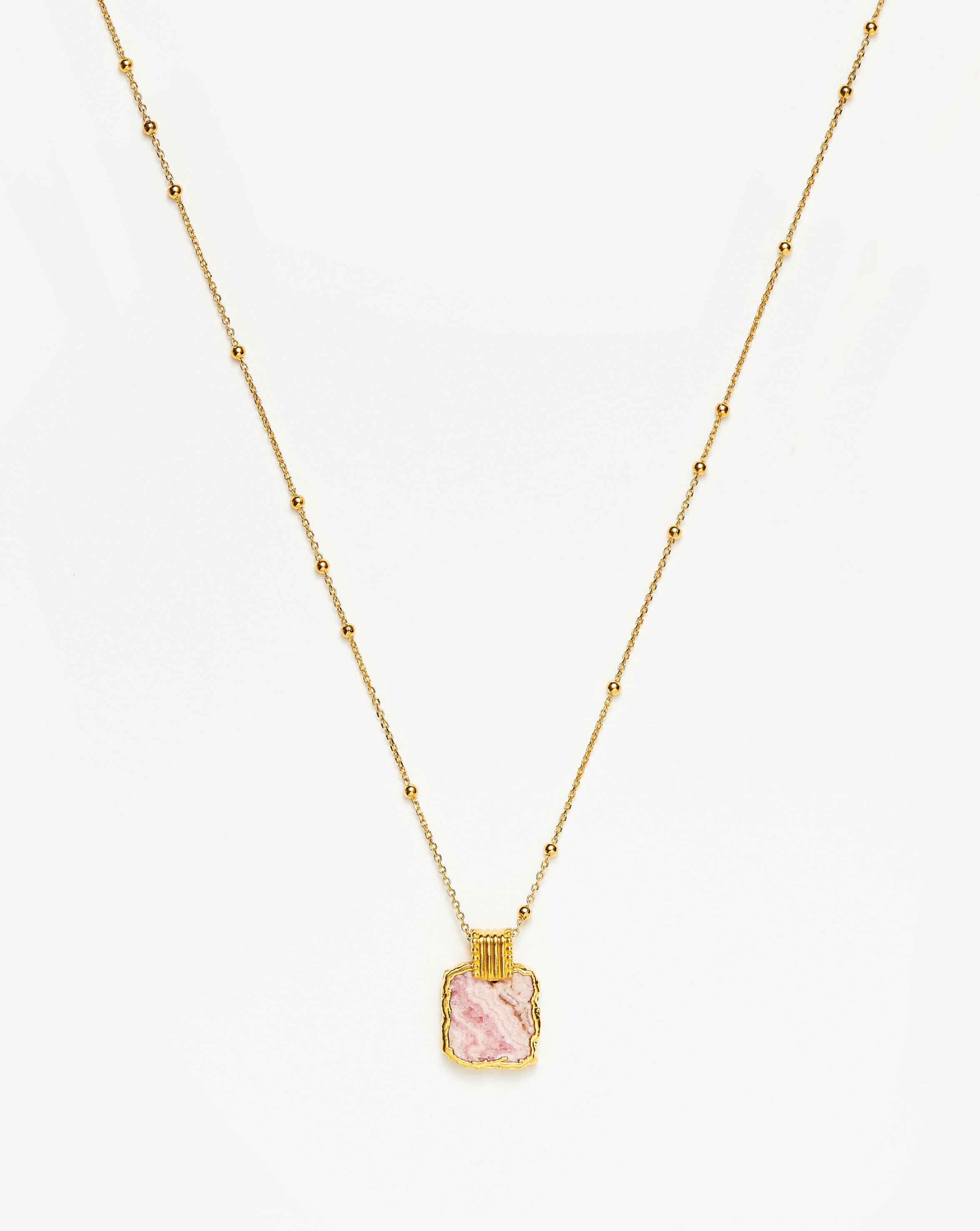 Lena Charm Necklace | 18ct Gold Plated/Rhodochrosite