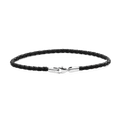 Daniel Braided Leather Bracelet Sheffield 2.8 Silver