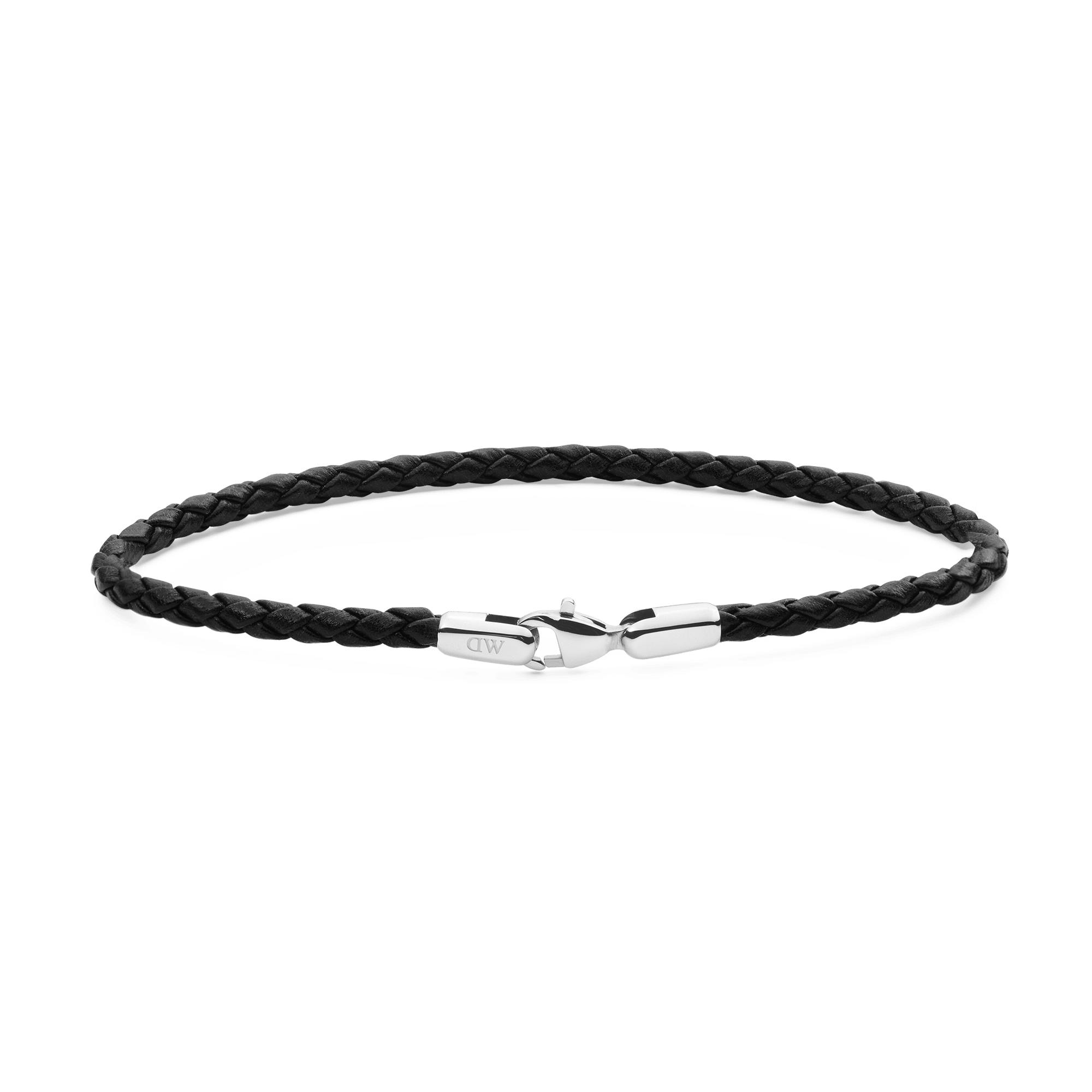 Daniel Braided Leather Bracelet Sheffield 2.8 Silver