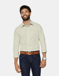 Wrinkle-Resistant Ecru Mini Herringbone