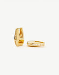 Lucy Williams Arco Pavé  Small Hoop Earrings | 18ct Gold Plated