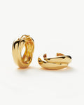 Lucy Williams Chunky Medium Entwine Hoop Earrings | 18ct Gold Plated