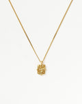 Lucy Williams Engravable Beaded Square Coin Pendant Necklace | 18ct Gold Vermeil