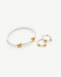 Lucy Williams Knot Hinged Bangle & Hoops Set | Mixed Metal