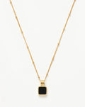 Lucy Williams Square Onyx Necklace | 18ct Gold Vermeil/Black Onyx