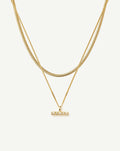 Lucy Williams T-Bar & Thin Snake Chain Necklace Set | 18ct Gold Vermeil/18ct Gold Plated