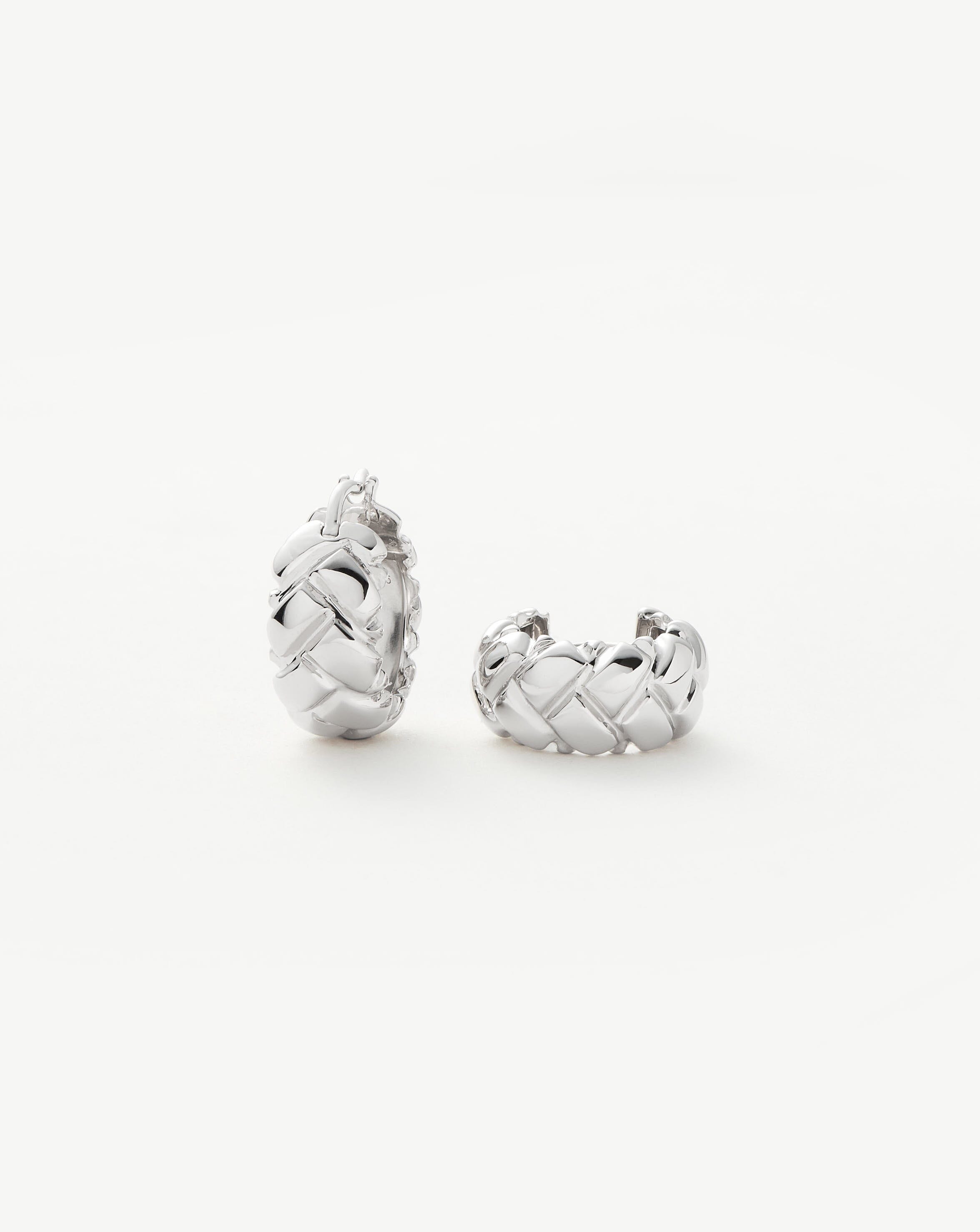 Lucy Williams Waffle Mini Hoop Earrings | Sterling Silver
