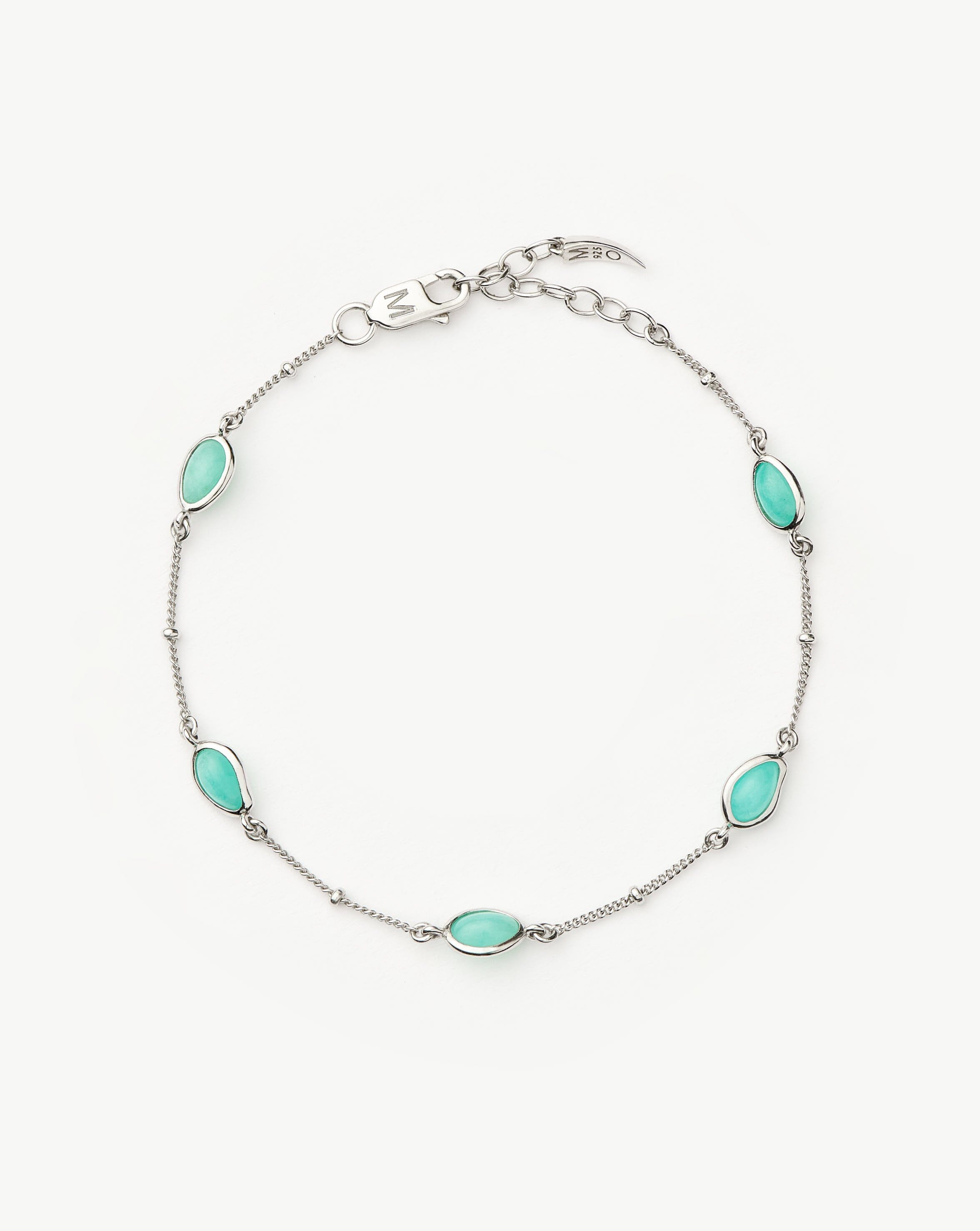 Magma Gemstone Charm Bracelet | Sterling Silver/Amazonite
