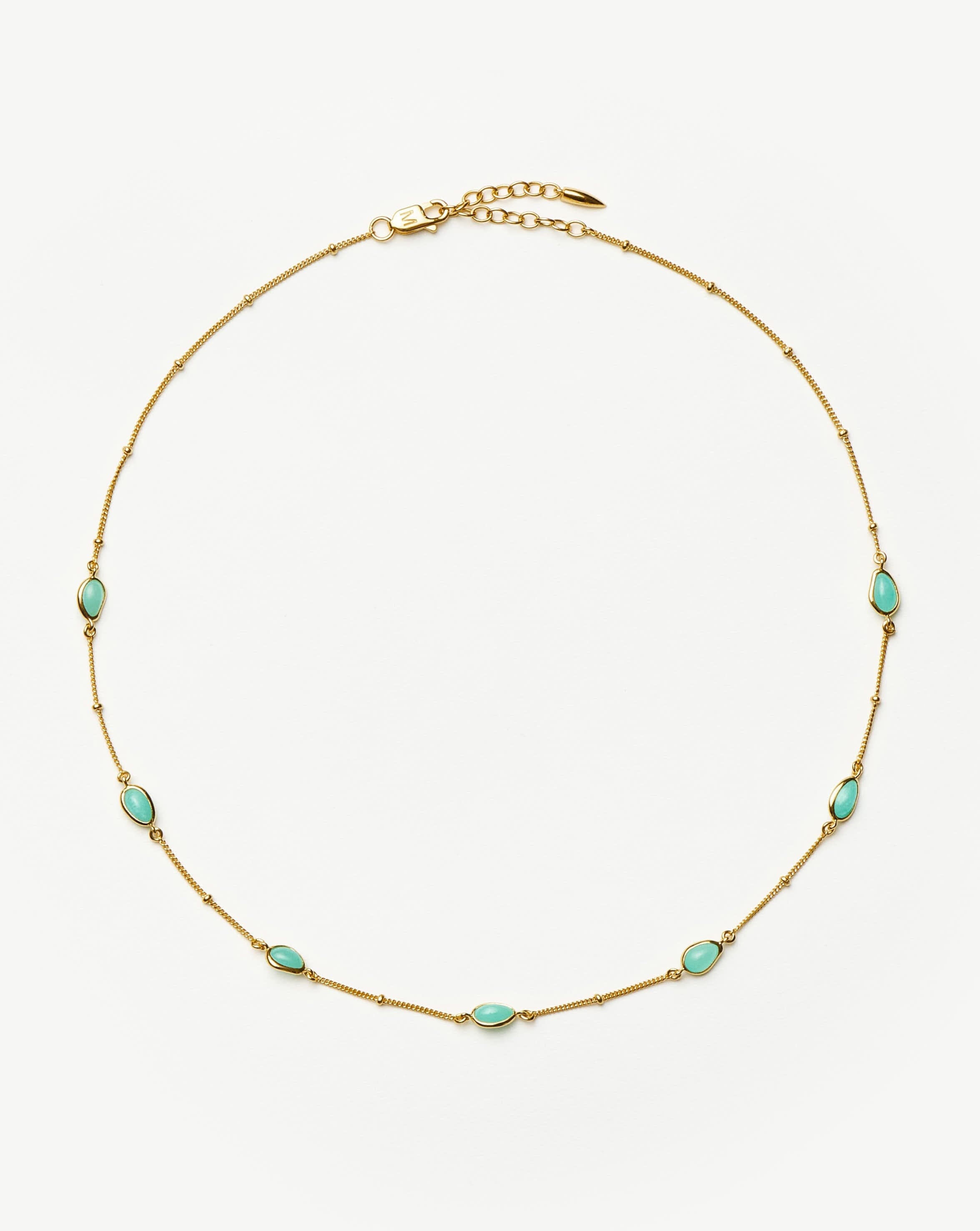 Magma Gemstone Charm Choker | 18ct Gold Vermeil/Amazonite