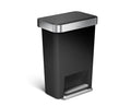 studio 45 litre, rectangular plastic step can with liner pocket
