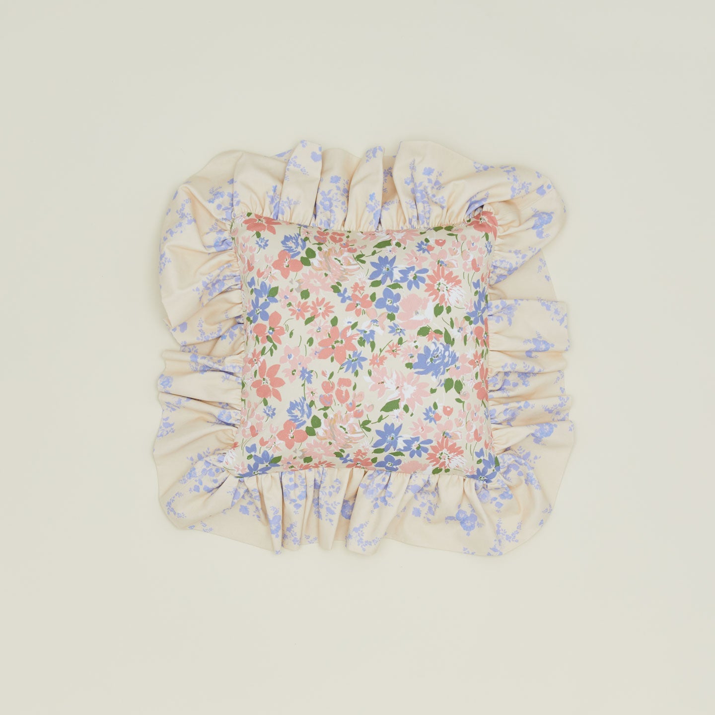 Ruffled Floral Cushion - Rose