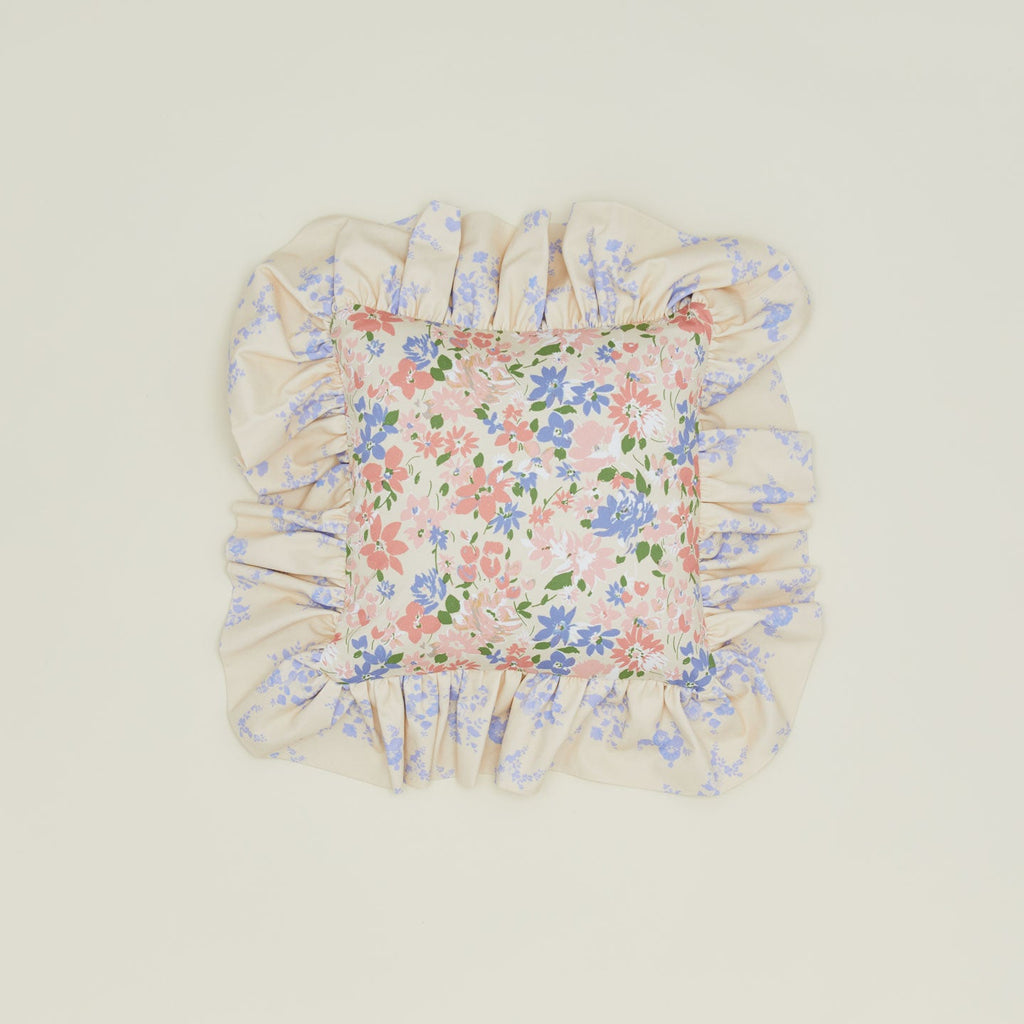 Ruffled Floral Cushion - Rose
