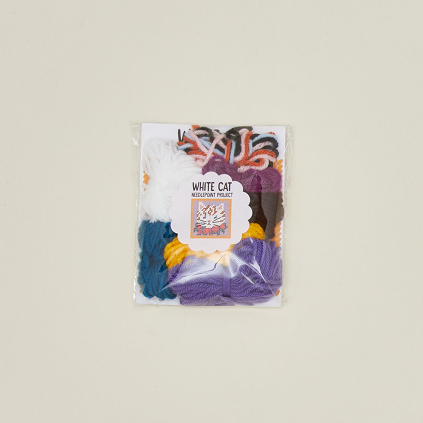 White Cat Needlepoint Kit
