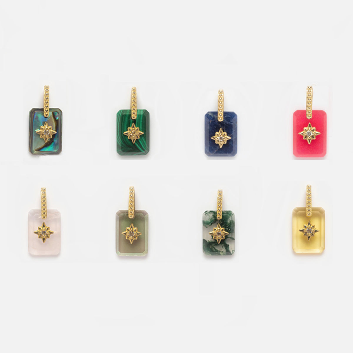Solid Gold Crystal Amulet Charm for Manifestation