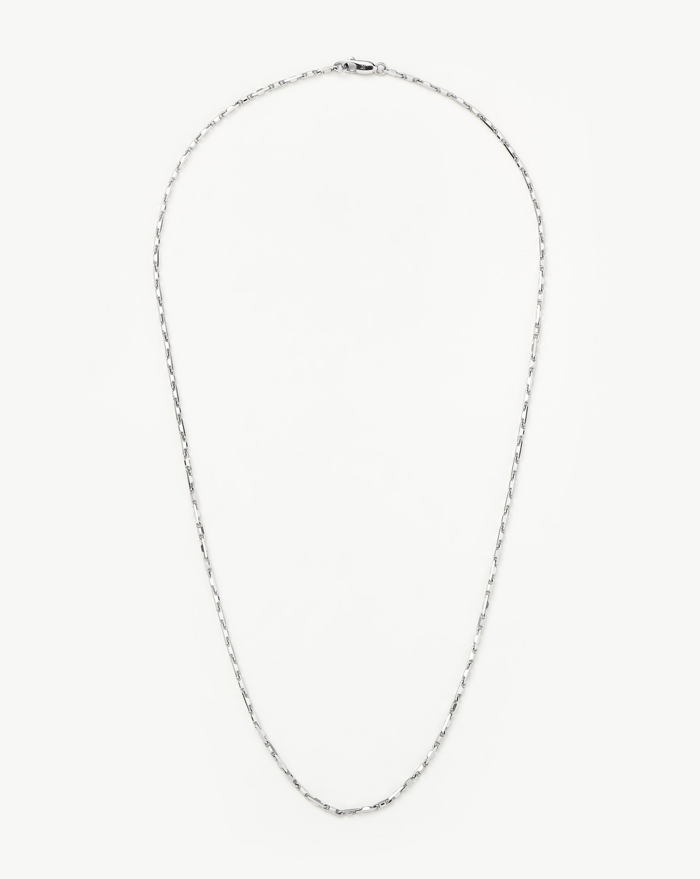 Mens Interlocking Link Chain Necklace | Sterling Silver