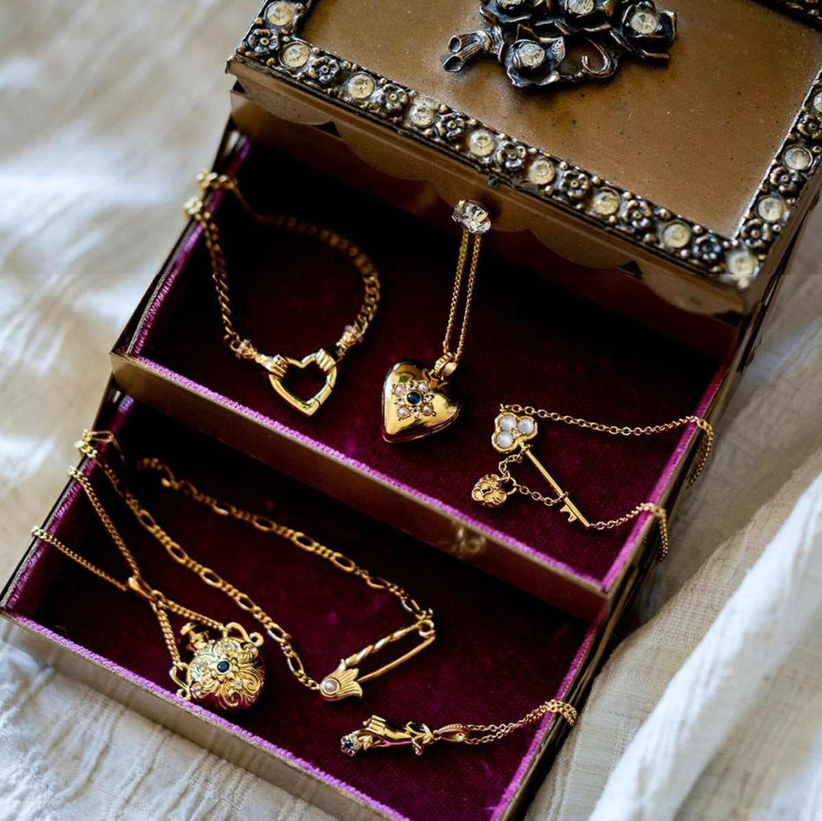 Hand Over Heart Charm Holder Necklace