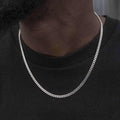 GLD Micro Cuban Chain in White Gold- 3mm