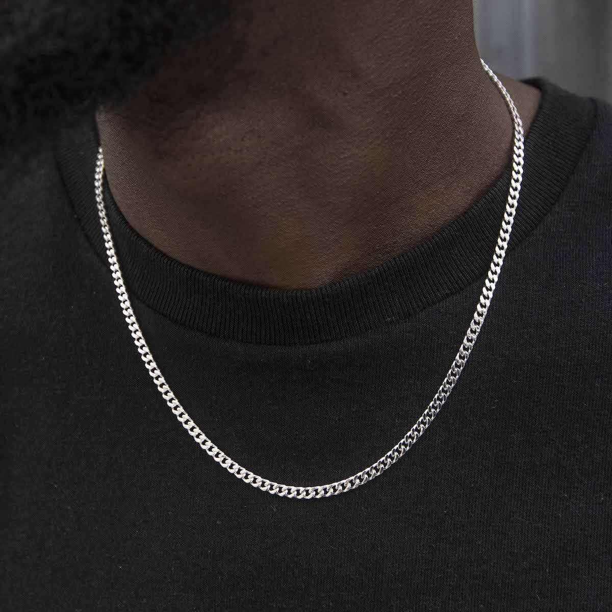 GLD Micro Cuban Chain in White Gold- 3mm