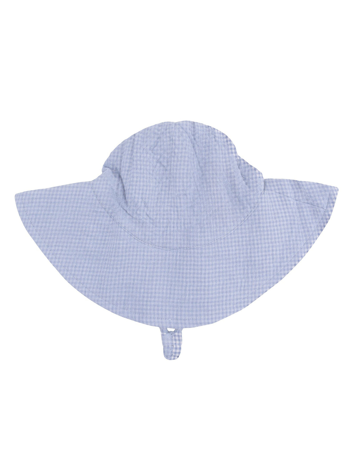 Muslin Wide Brim Sunhat, Micro Gingham Blue