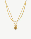 Mini Ridge Heart Chain Necklace Set | 18ct Gold Plated