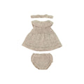 Oatmeal Dress & Headband Set - 12" Knit Doll Outfit