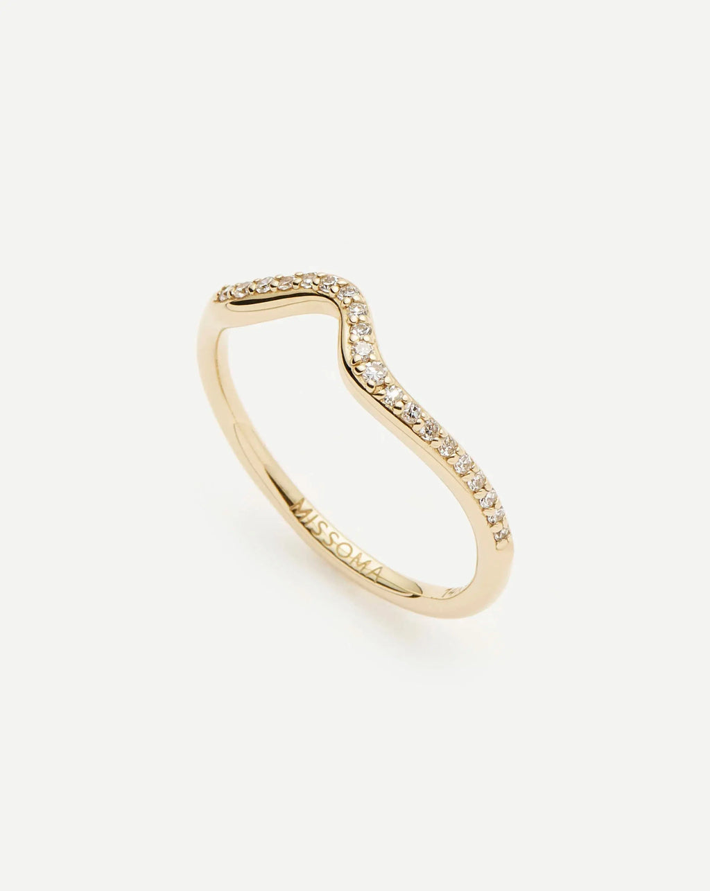 Molten Snow Solid Gold Diamond Stacking Ring | 14ct Solid Gold/Lab Grown Diamonds