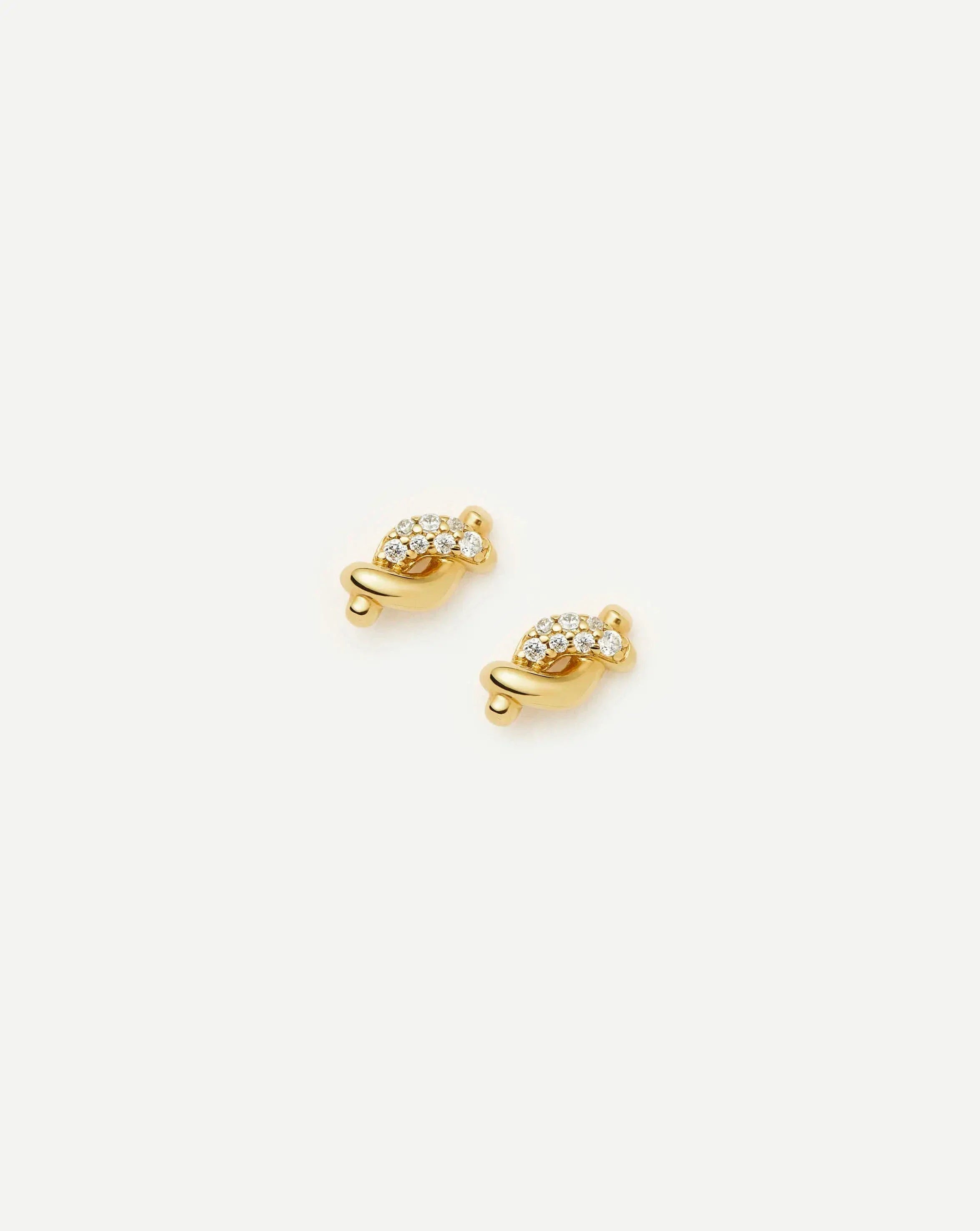 Molten Snow Stud Earrings | 18ct Gold Vermeil/Cubic Zirconia