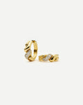 Molten Snow Twisted Small Hoop Earrings | 18ct Gold Plated/Cubic Zirconia
