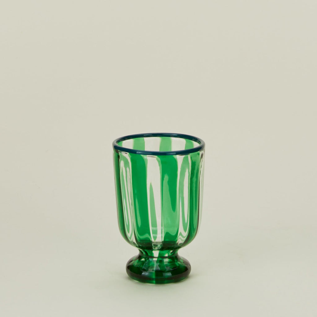 Striped Murano Wine Glass - Green