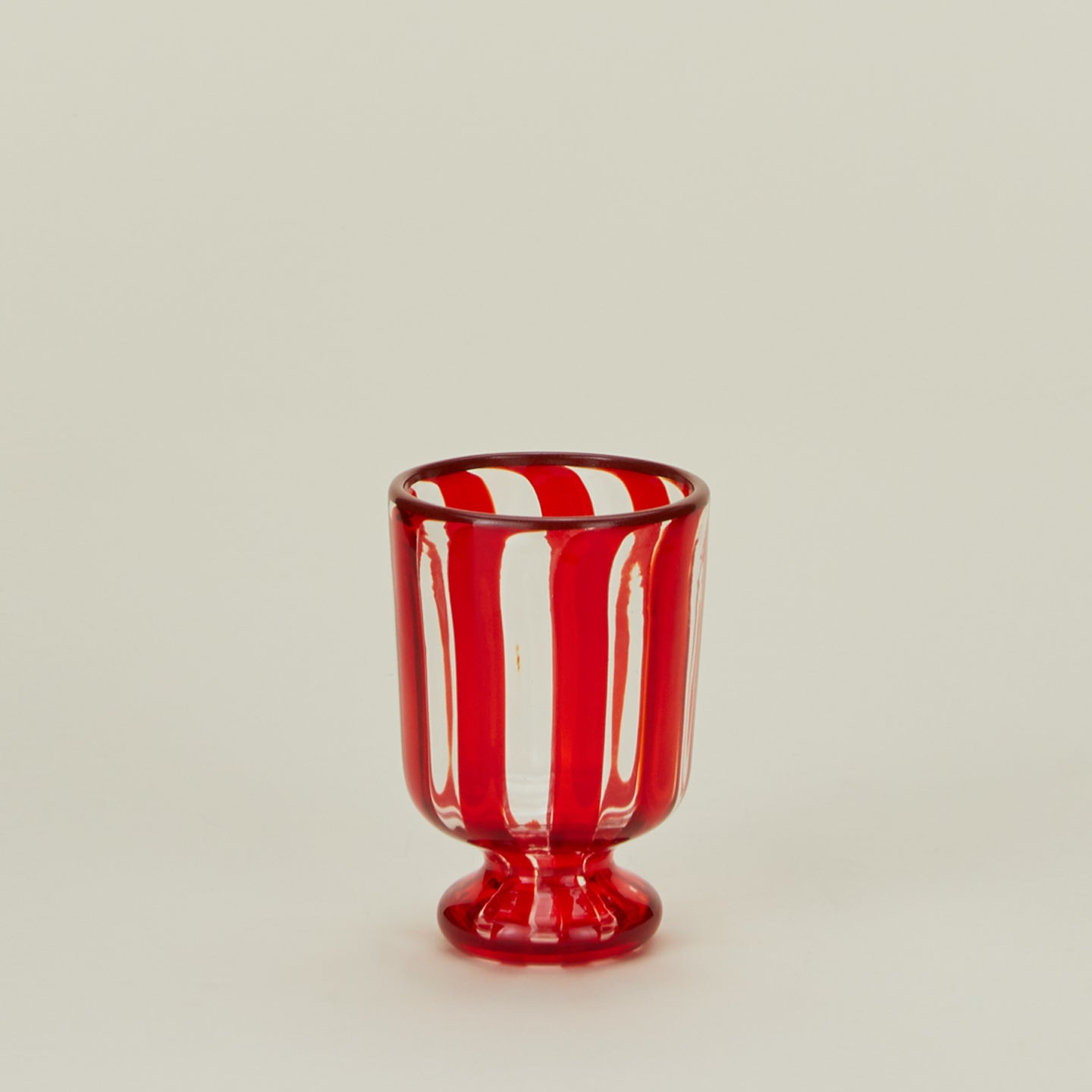 Striped Murano Wine Glass - Red