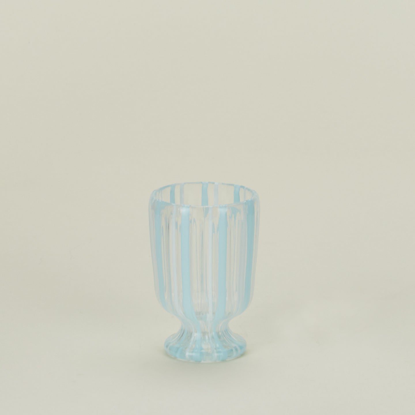 Striped Murano Wine Glass - White