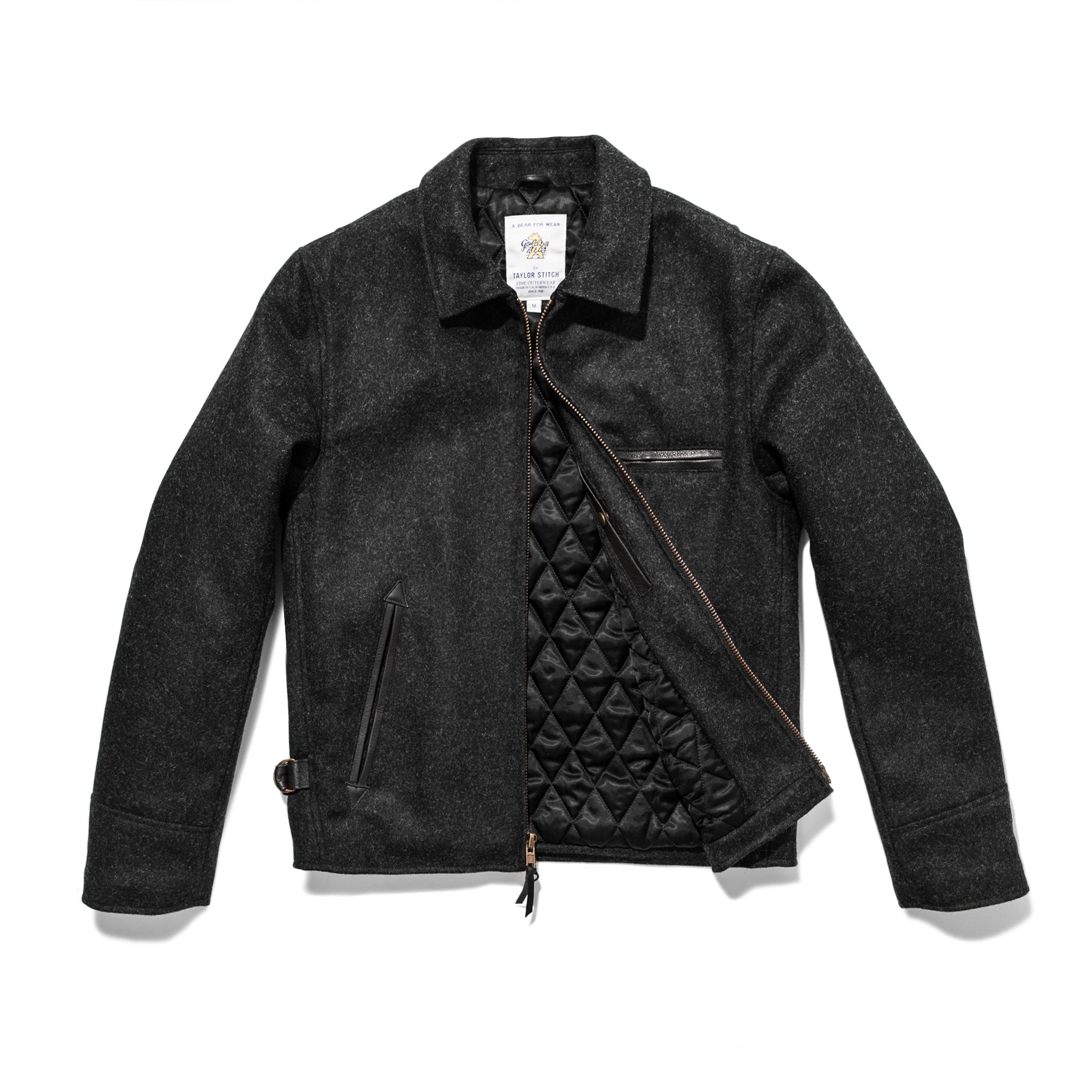 The Monterey Bomber in Charcoal Wool