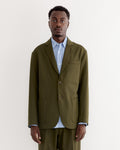 Blazer in Wool Gabardine Moss