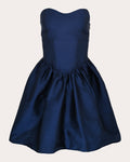 Naina Gathered Taffeta Strapless Mini Dress