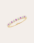 14K Gold Amethyst and Diamond Ring