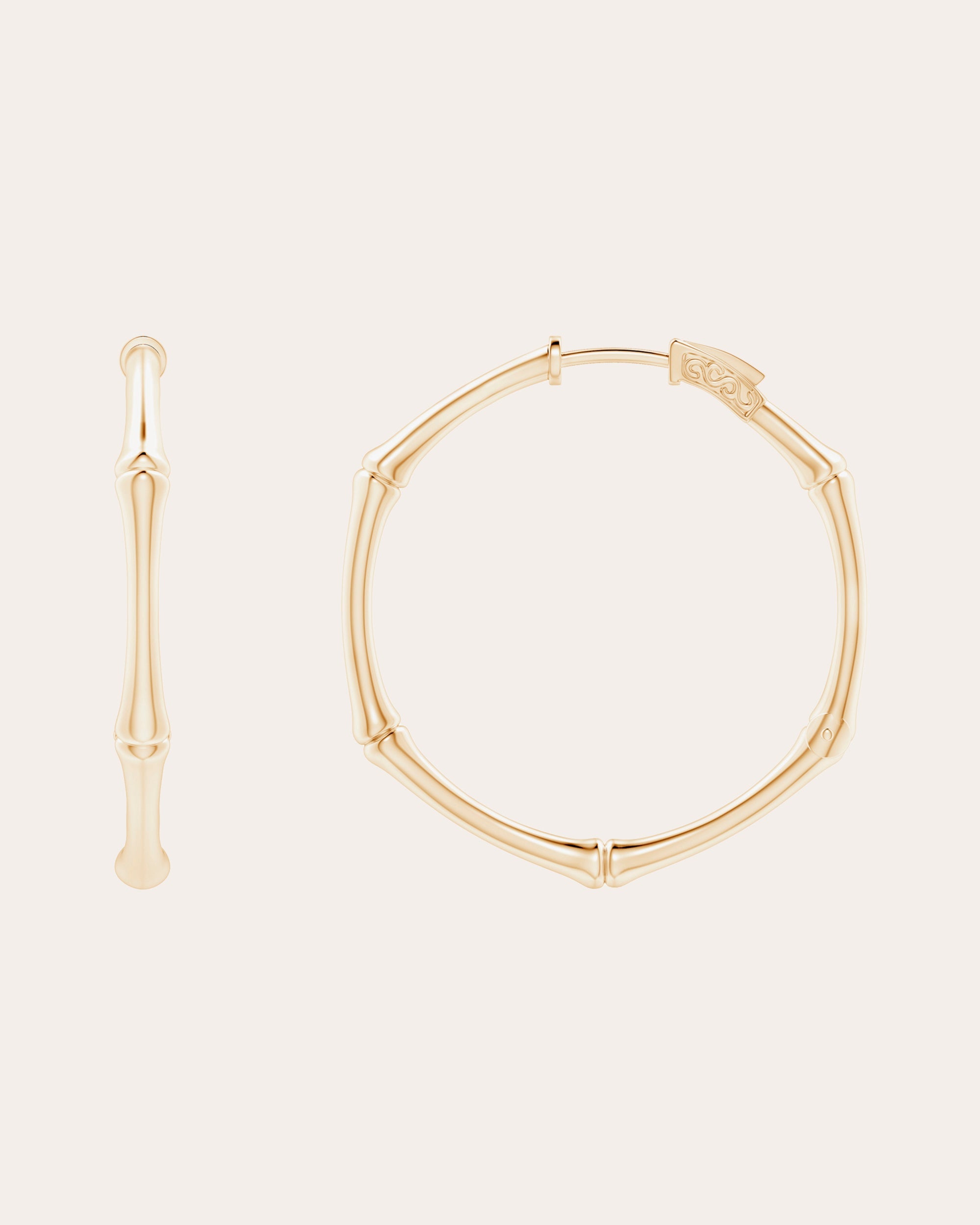 Small Indochine Bamboo 14K Gold Hoop Earrings