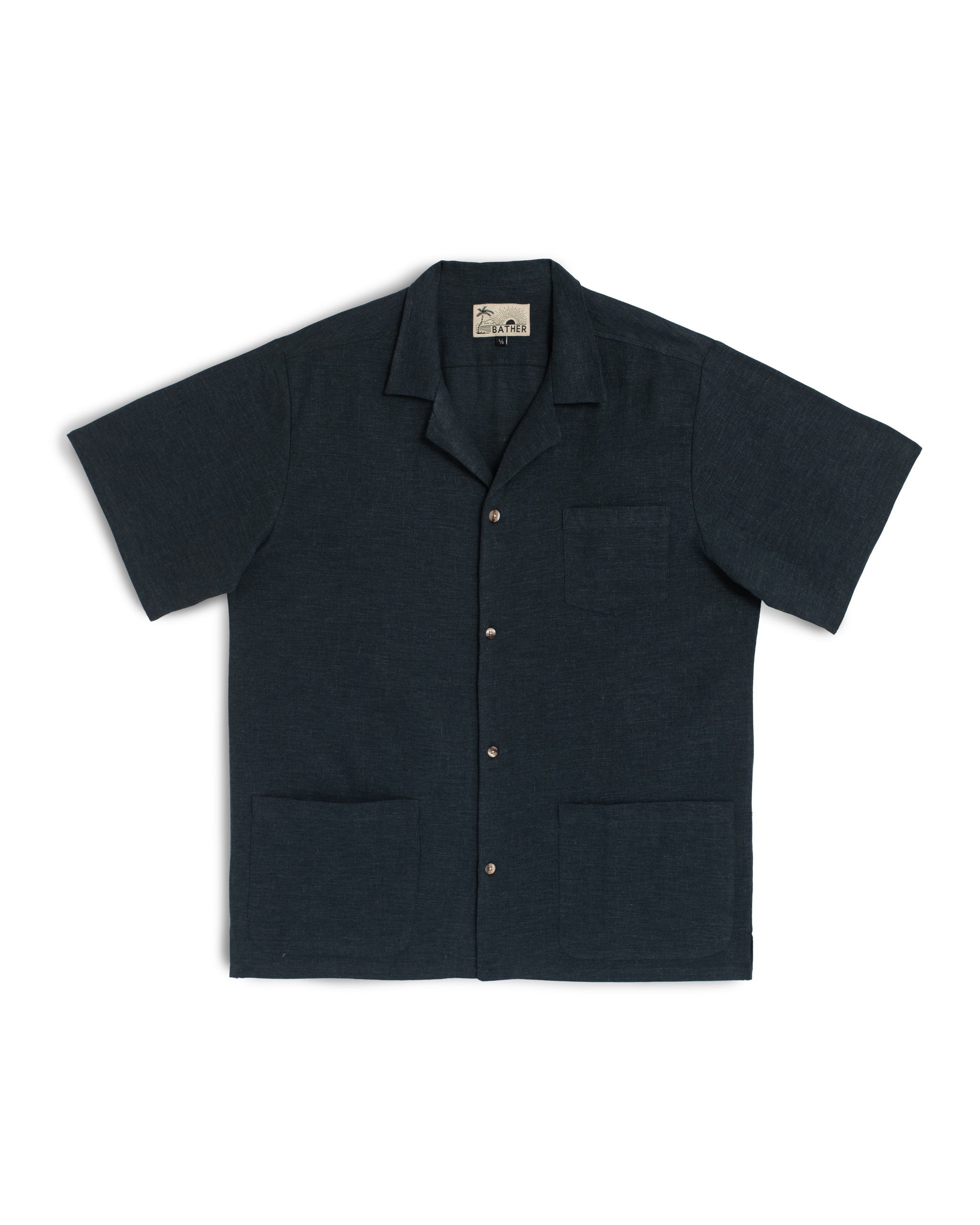 Navy Linen Traveler Shirt