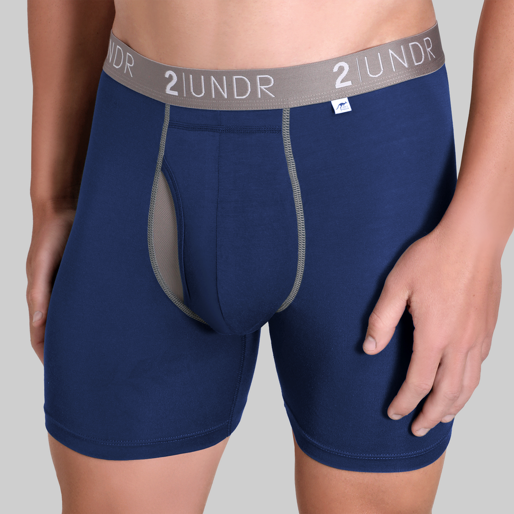 Swing Shift 6" Boxer Brief - Navy/Grey