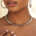 GLD Miami Cuban Link Necklace in White Gold- 8mm