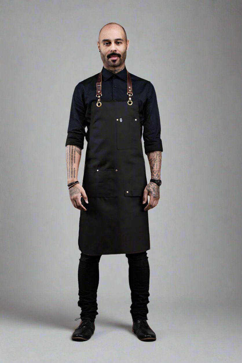 BARTENDER APRON - BLACK CANVAS