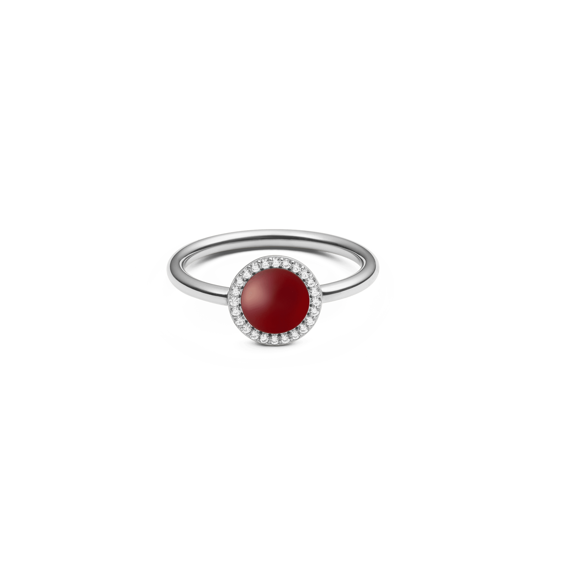 Audrey Ring  Red Agathe Silver
