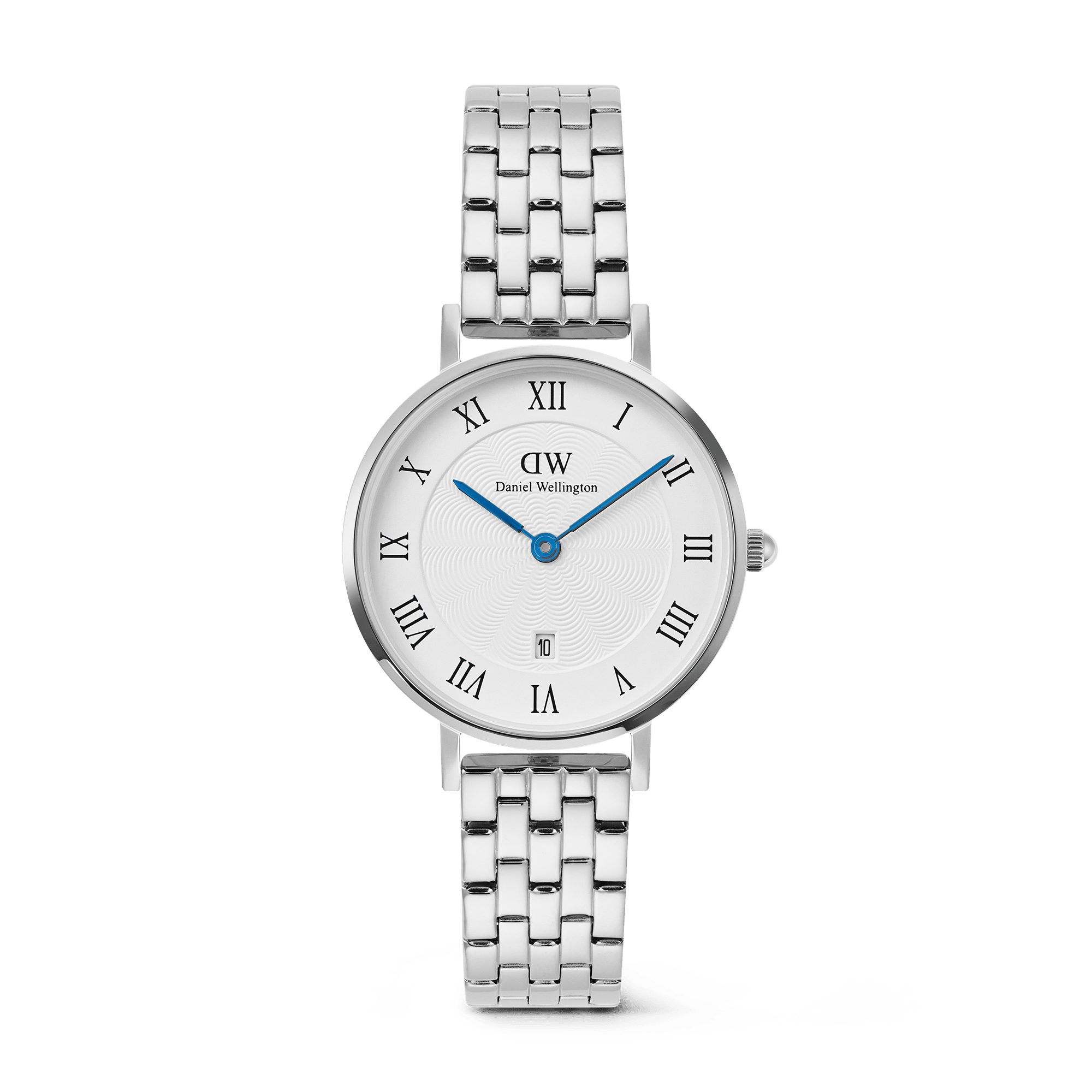 Petite Roman Numerals Date 5-link  Silver