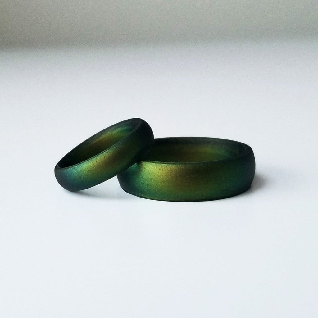 Northern Lights Green Breathable Silicone Ring