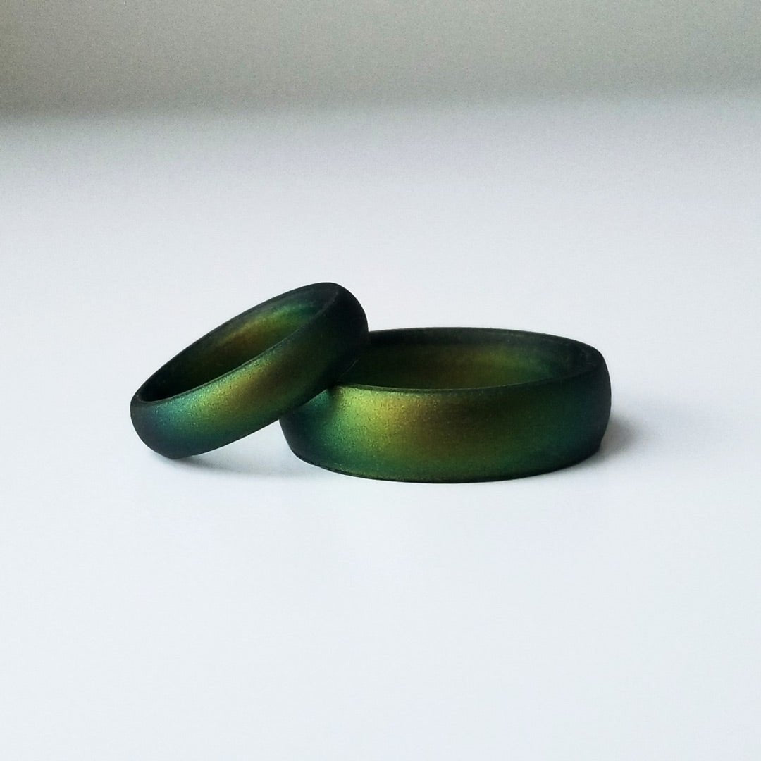 Northern Lights Green Breathable Silicone Ring