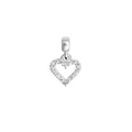 Heart Contour White Crystal Charm