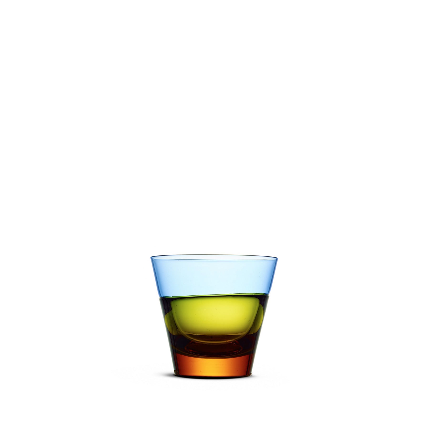Old Fashioned Glass in Blue/Yellow