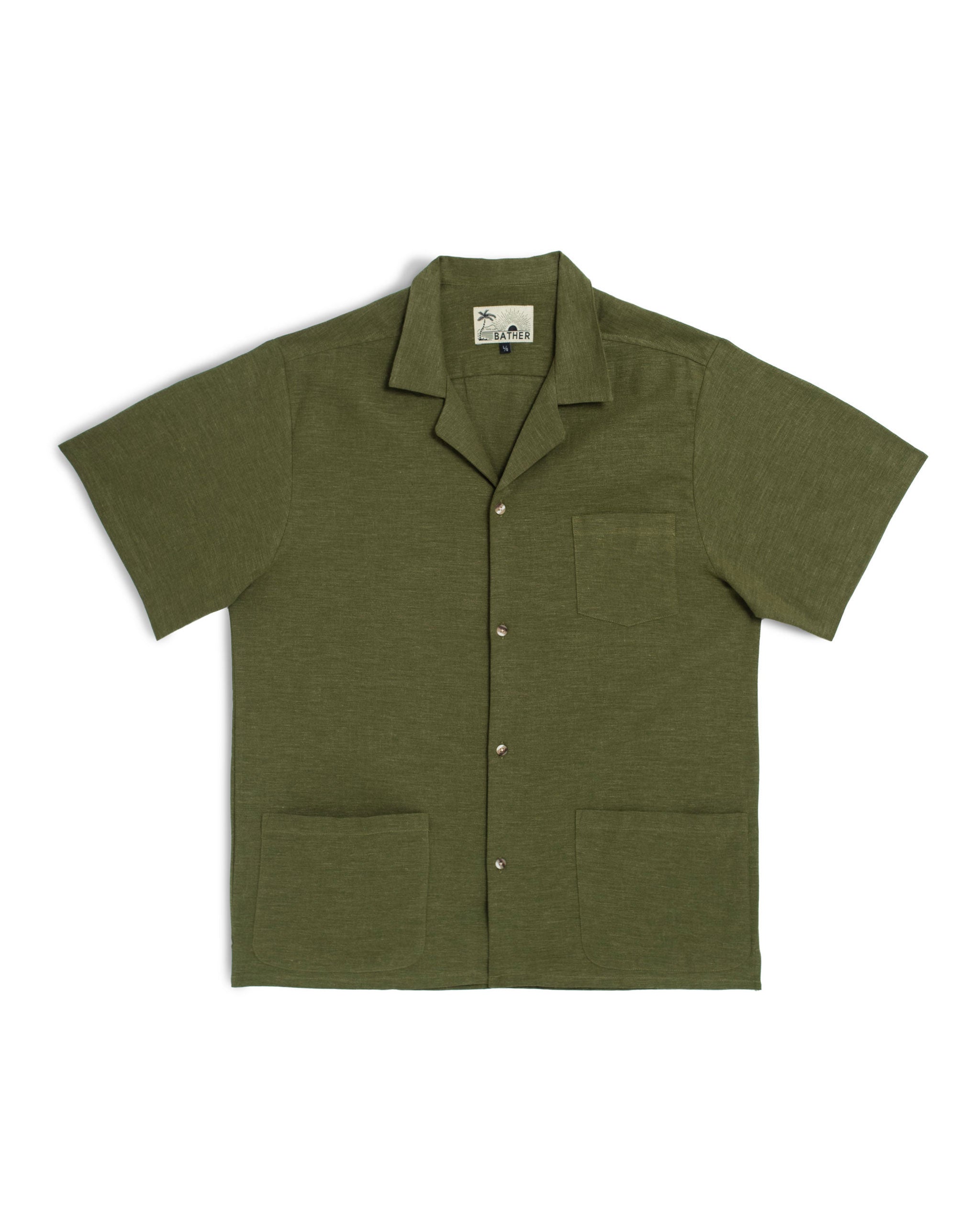 Olive Linen Traveler Shirt